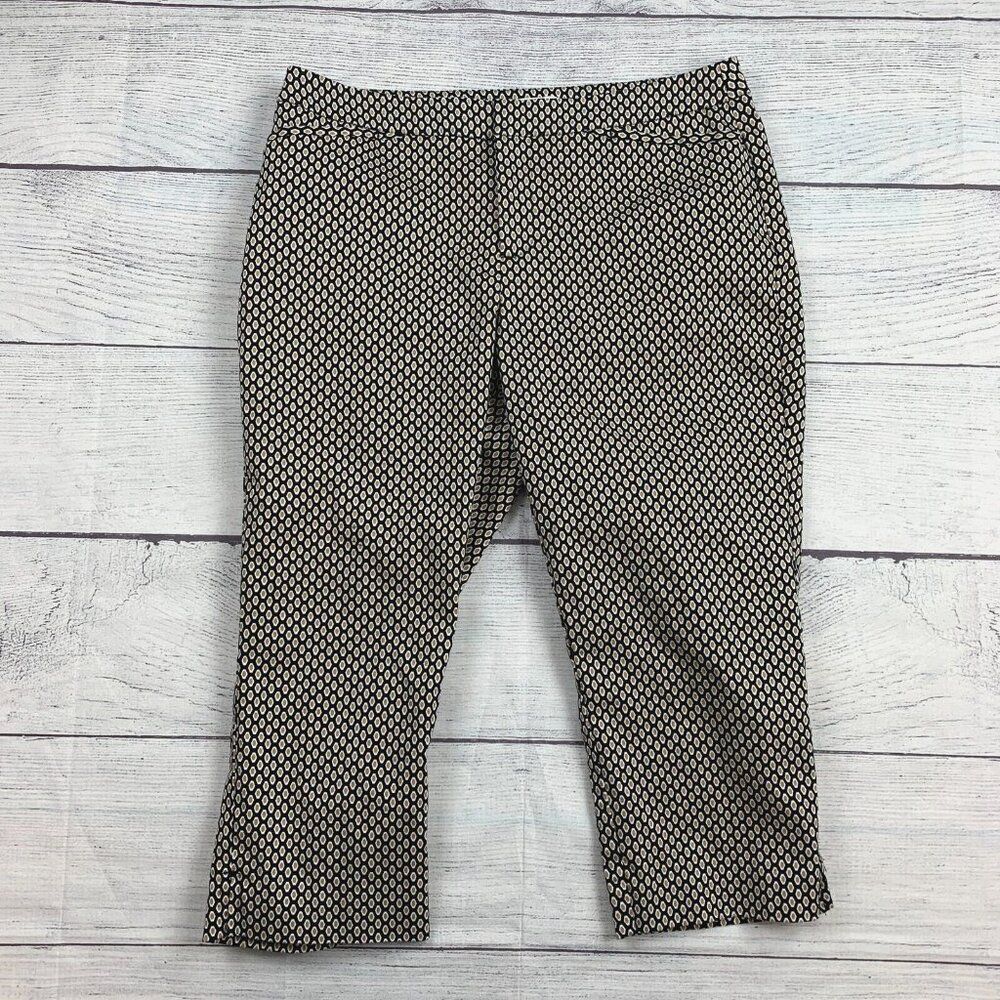 Coldwater Creek Capri Pants sz 10 Petite Natural Fit Patterned Inseam 20"